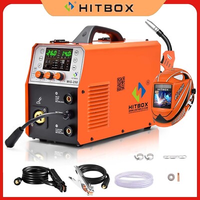 HITBOX 3in1 Mig Schweißgerät MIG ARC WIG Gas Gaslos Digitalanzeige MIG250 Neu