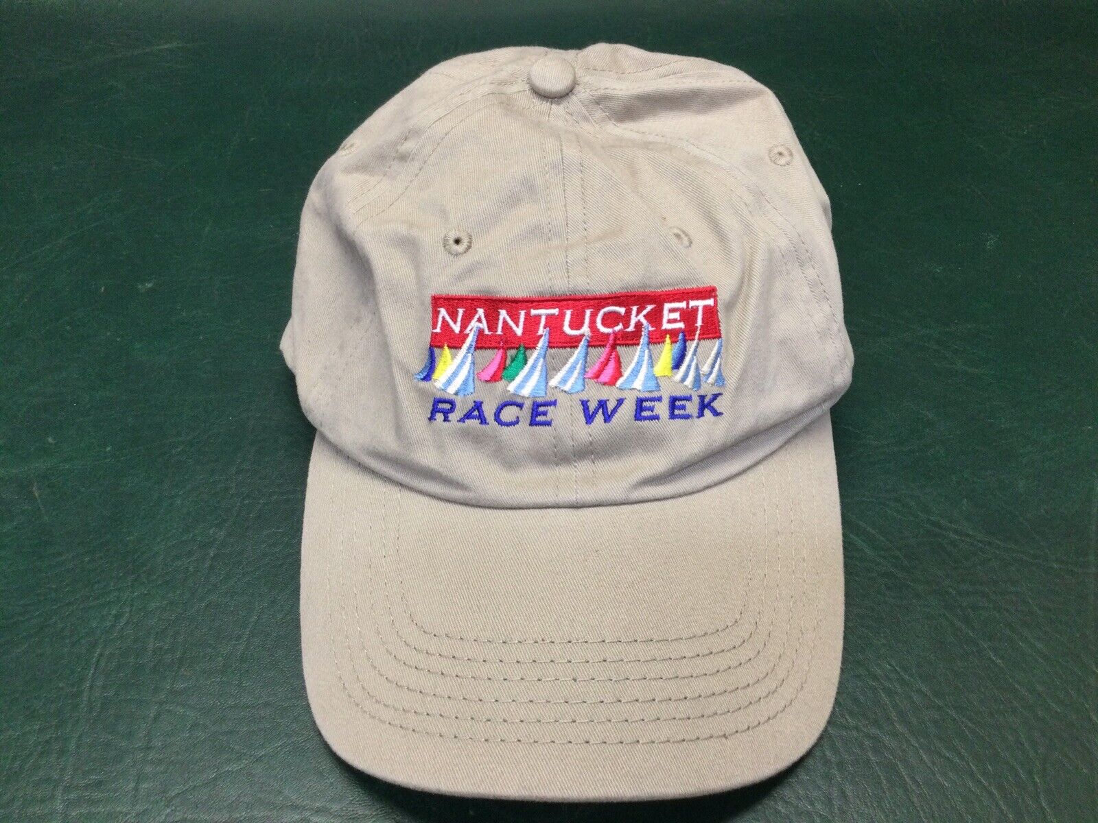 Vintage Nantucket Sailing Race Week Beige Basebal… - image 2