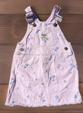 Vestbak Oshkosh B'Gosh Overall Skirt 18 Months Pink White Pinstripe Girls Flower