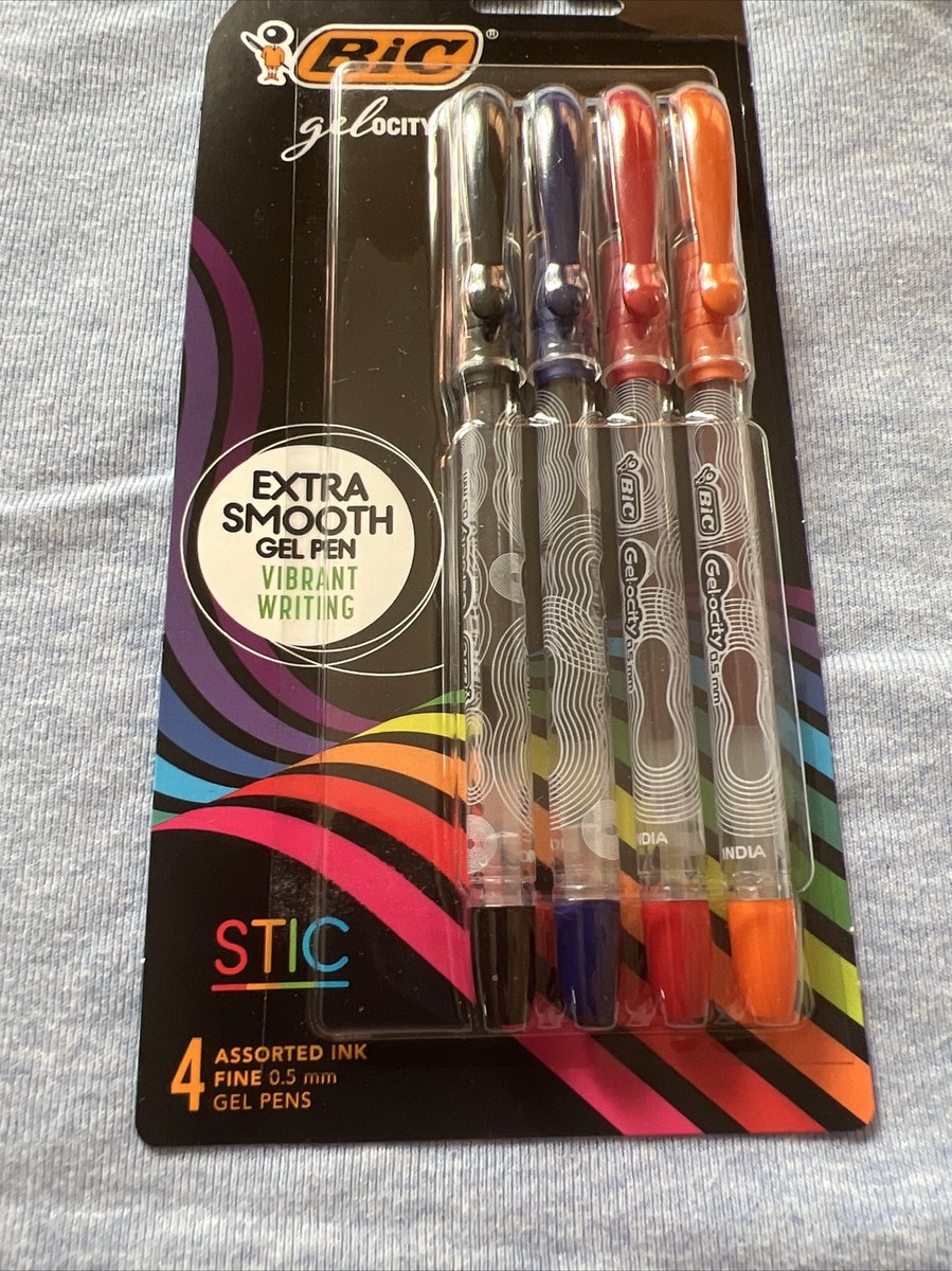 BIC Gelocity Stick Gelstifte – 4er Pack, Schwarz, 0,5 Mm, Für Glattes & Schnelltrocknendes Schreiben