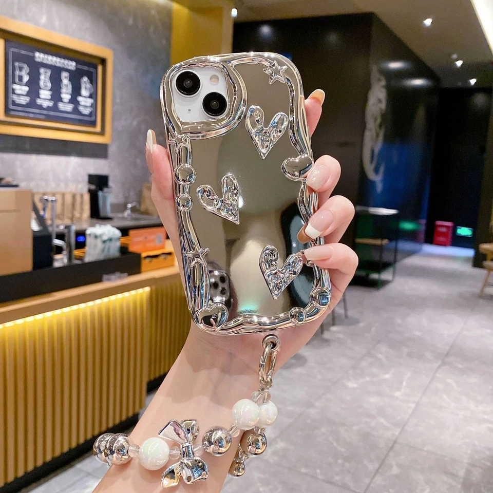 Cute Love Mirror Phone Case For iPhone 16 Pro Max 15 14 11 12 13 XS XR 7 8 NEW - Image 4 of 4