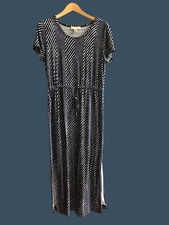 MICHAEL KORS- WOMENS SIDE SPLIT LIGHT WEIGHT SHORT SLEEVE MAXI DRESS SIZE LARGE