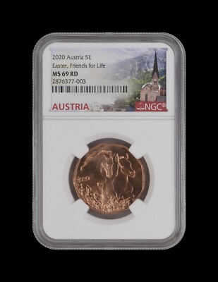 AUSTRIA. 2020, 5 Euro - NGC MS69 - Top Pop 🥇 Easter, Horses