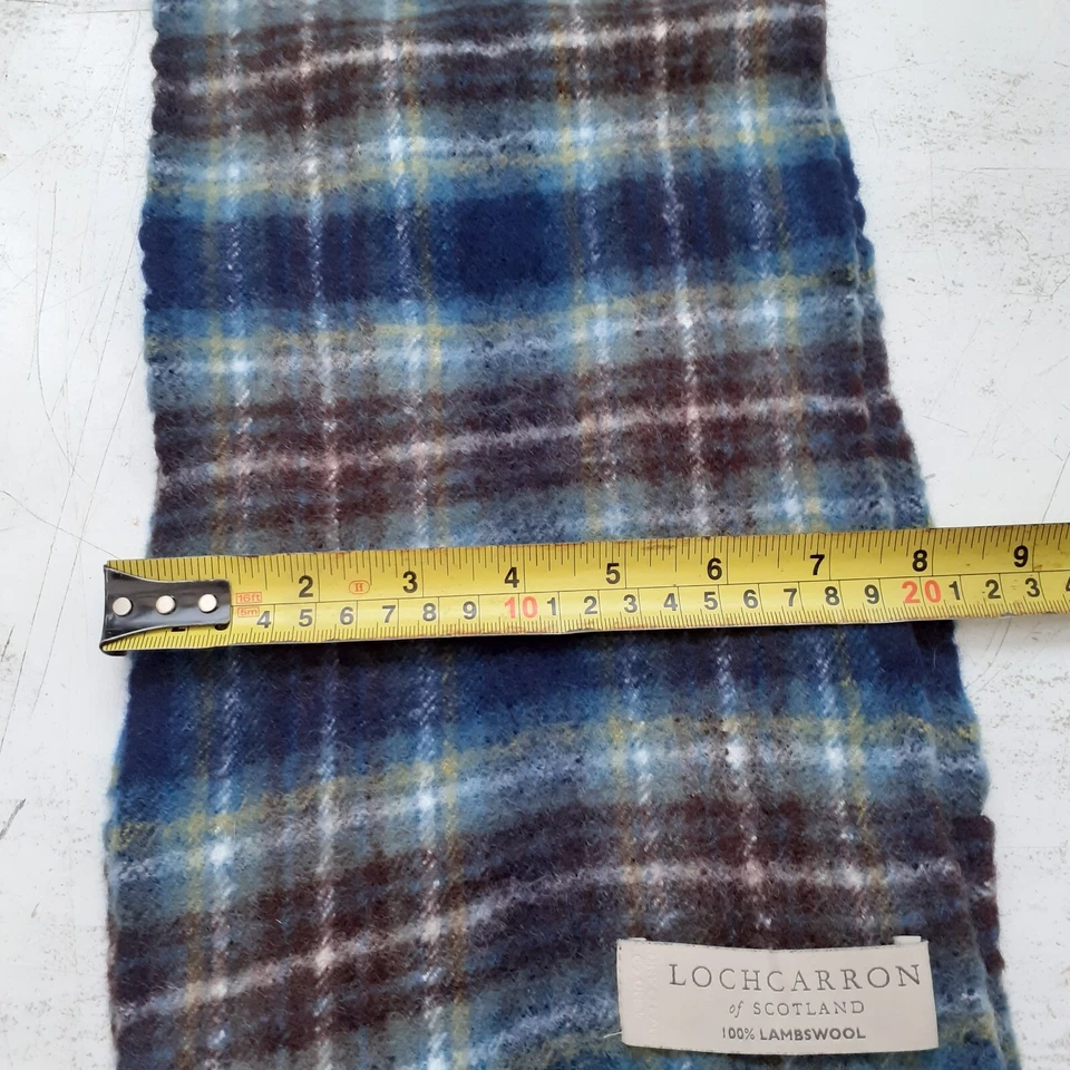 LOCHCARRON Of Scotland.100% Lambswool Tartan Scarf, 140 x 20 cms. Blue & Brown. - Image 4 of 4