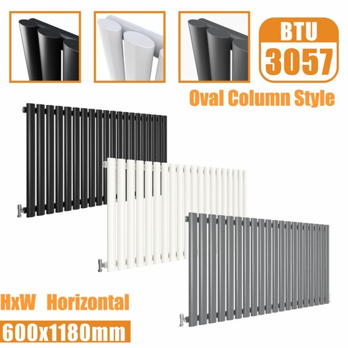 Designer Oval Column Flat Panel Radiator Horizontal Vertical Central Heating Rad - Picture 67 of 387