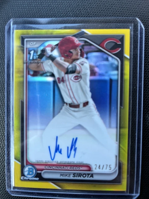 Mike Sirota 2024 Bowman 1st Chrome Auto /75 Yellow Refractor #CPA-MS Dodgers