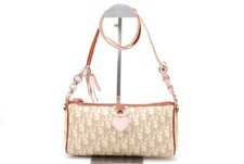 DIOR Romantic Shoulder Bag Beige Trotter Coated Leather