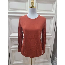 Time and Tru womens long sleeve top dark orange, medium