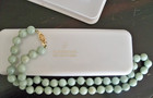 VINTAGE JADE 14K JADEITE NECKLACE st. maarten in box 60s presentation logo beads — photo 2