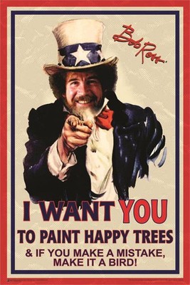 Poster Studio B - Bob Ross Uncle Sam Want You 24x36'' NEW Wall Art P3274