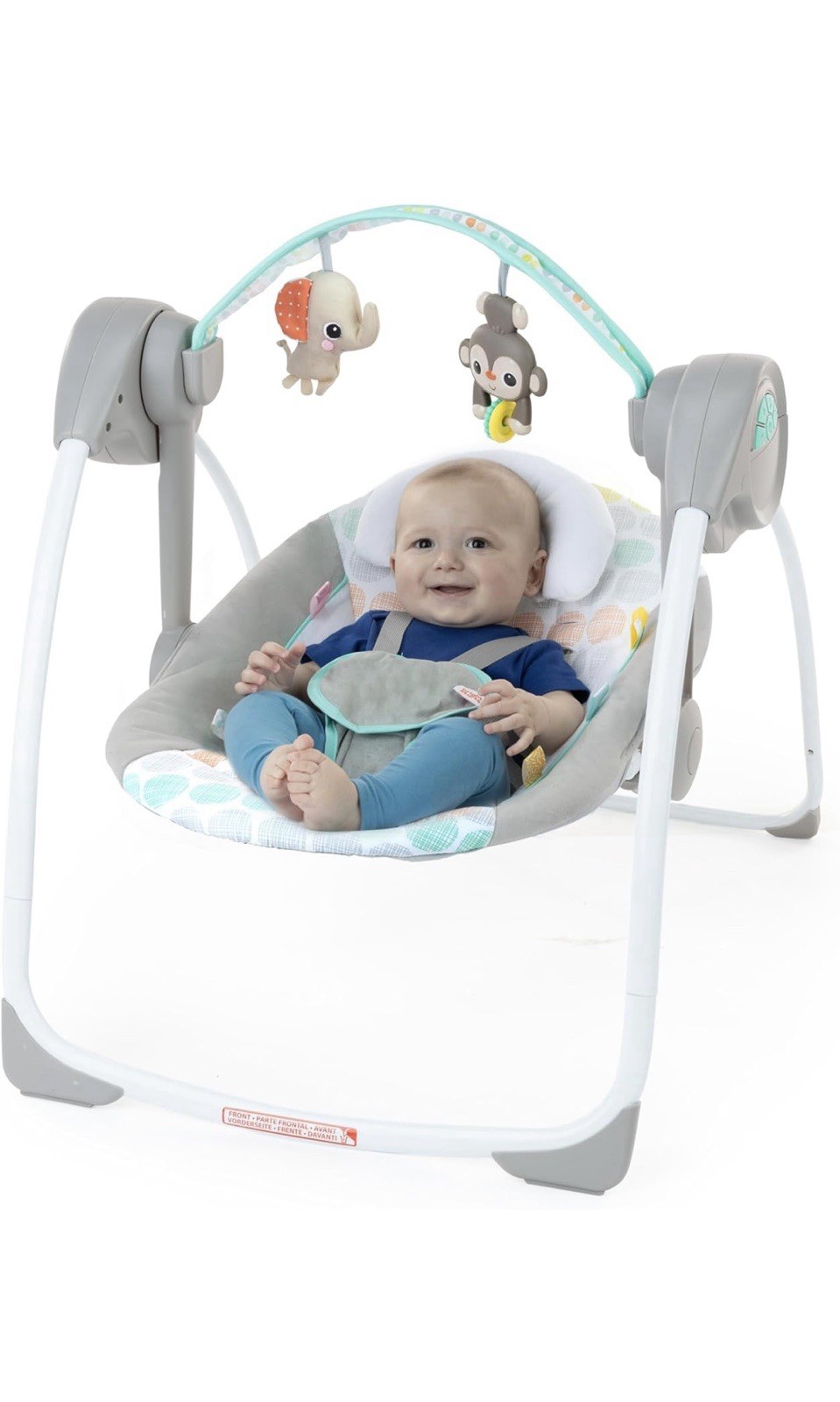 Bright Starts 6-Speed Auto Baby Swing with Adjustable Speed and Music