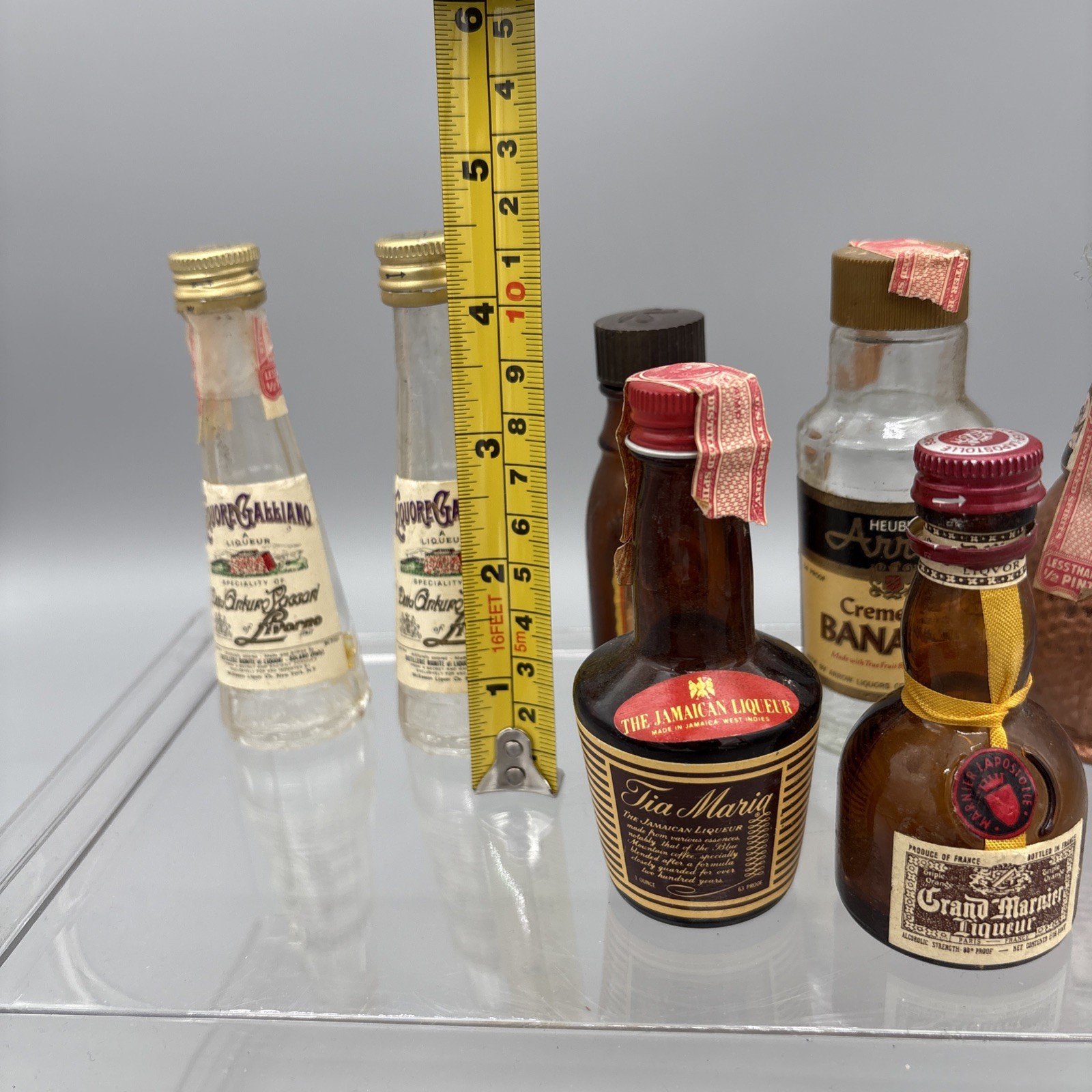 Vintage Miniature Alcohol Bottles Empty Lot of 7