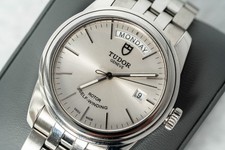 Tudor Glamour Day Date Steel Silver Dial Mens Watch 56000
