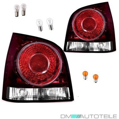 Rückleuchten SET Rot Weiß + Birnen Paket passt für VW Polo 9N ab 2005-2009