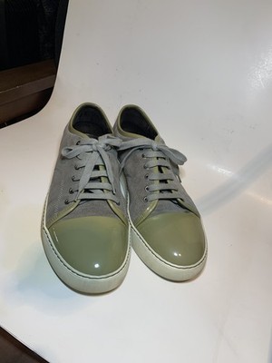 Lanvin DBB1 Gray Suede and Patent Leather Sneakers Size 8 US / 7 UK 