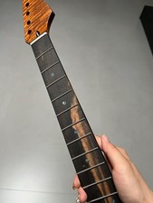 AAAA Ebony Jumbo Stainless steel 22fret Roasted flame maple Guitar Neck 12in