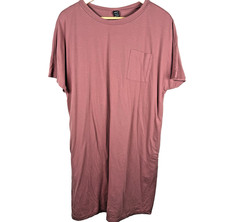 Shein T Shirt Dress Round Hem Short Sleeve Round Neck Pocket Salmon Womens Large