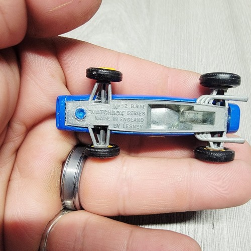 Vintage 1965 Matchbox Lesney No 52 Blue BRM Racing Car England NICE - Picture 6 of 6