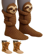 Cute 3D Animal Highland Socks Knitted Sloth Warm Floor Socks Unisex Funny Gift