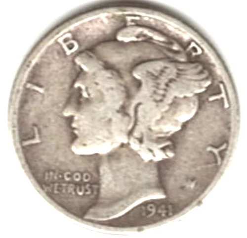 1941 MERCURY DIME in VERY GOOD condition ~ PLEASE SEE THE SCAN    .stk m-169
