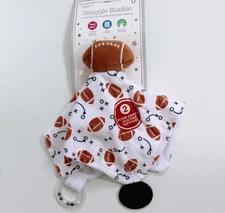 Modern Baby Football Plush Snuggle Blankie Lovey Security Blanket Rattle Teether