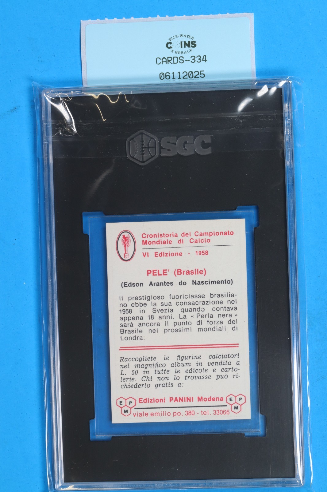1965-66 PANINI CALCIATORI PELE CAMPIONATO MONDIALE DICALCIO SGC 5 CARDS-334 view 2