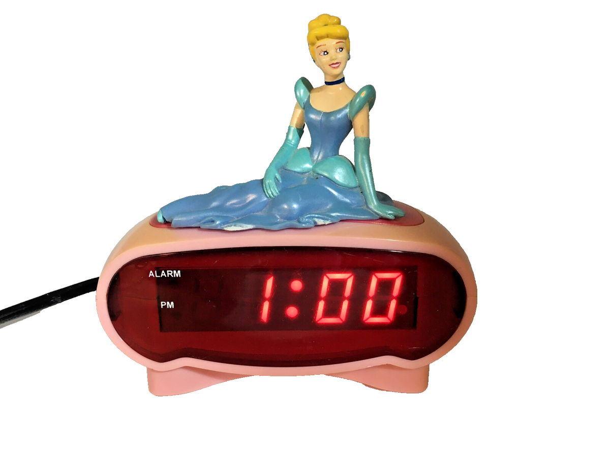 RHYTHM Disney Cinderella ディズニーシンデレラ 置き時計 Cinderella Digital Alarm Clock Disney Princess Pink Model DC94530