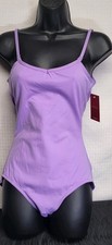 Capezio Women's Camisole Leotard W/ Adjustable Straps Lavender Deep V-back SZ LA