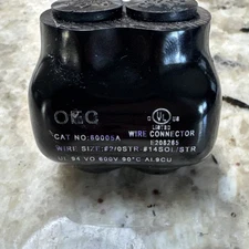 OEC Insulated Tap Connector Black 2-Port 14AWG To 2/0AWG