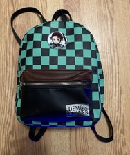 Tanjiro Demon Slayer Backpack Anime Checkered