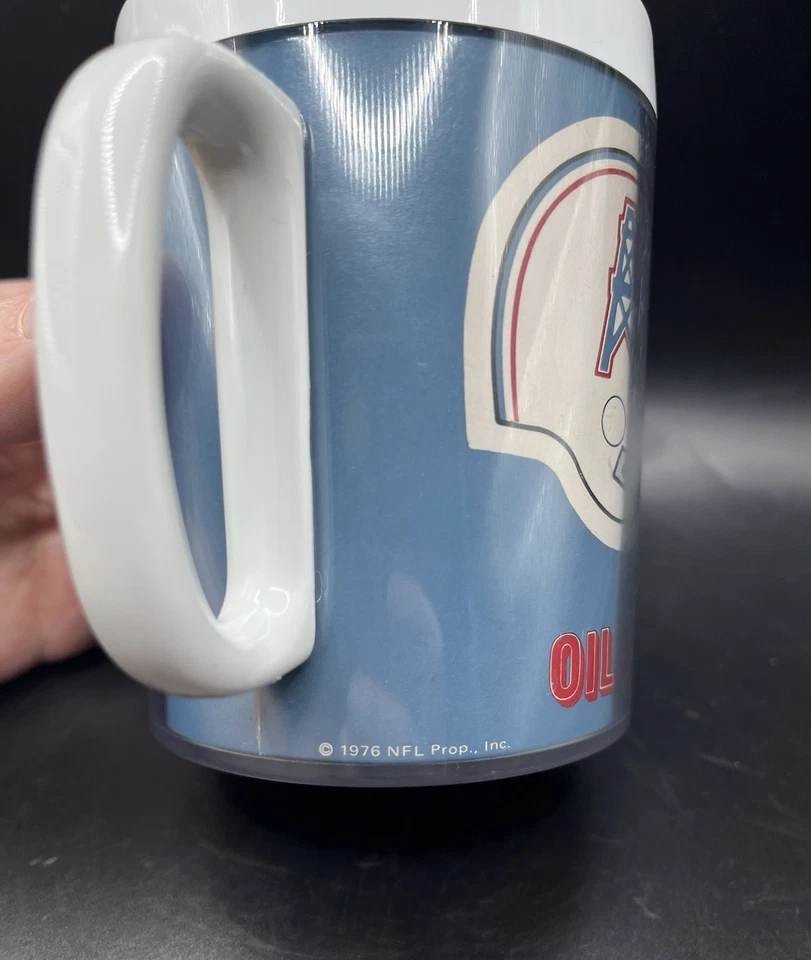 Therma Serv Vintage 1976 Houston Oilers Plastic Mugs Cups 16 oz & 8 oz Set Of 6 - Image 4 of 4