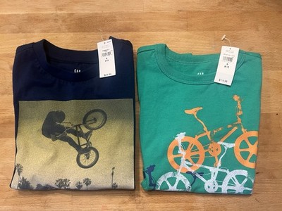 Gap Kids Set of 2 BMX Bike Graphic Tees T-Shirts; Size S (6/7); NWT $40 Retail