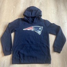 New England Patriot Hoodie Sweatshirt NFL Team Apparel Navy Blue Youth Medium