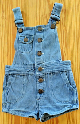 Vintage ''French Toast'' Toddler Denim Short Overalls Size 4T