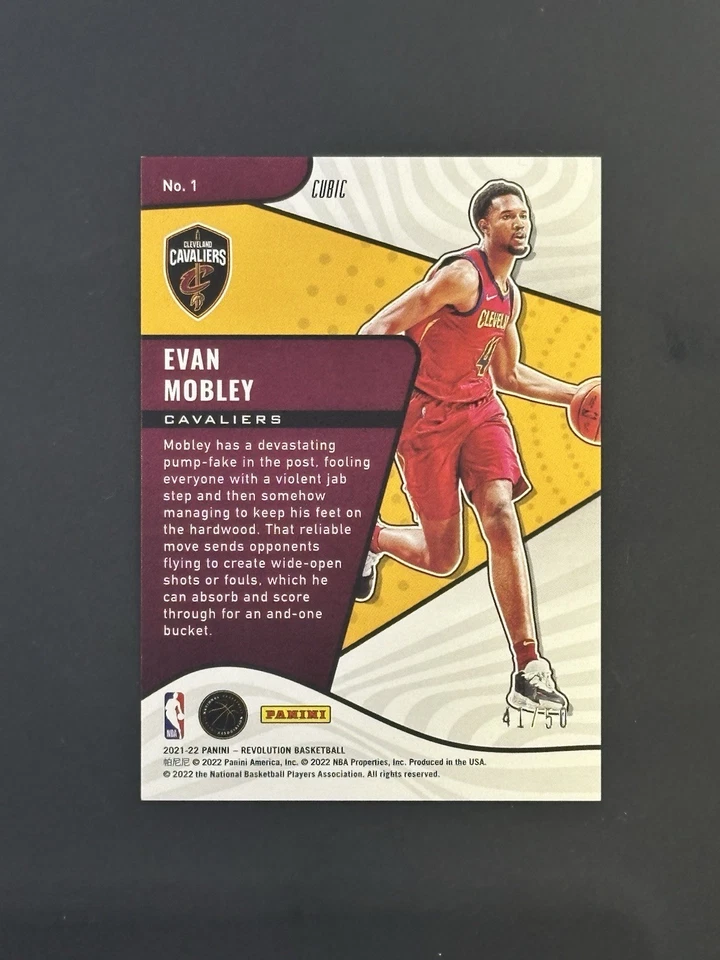 2021 PANINI REVOLUTION RC REVOLUTION CUBIC #1 EVAN MOBLEY /50 - Image 2 of 2