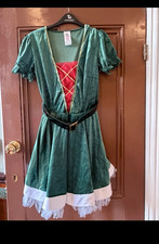 Elf Fancy Dress Costume Dress Green Belted - SIZE US 8-10 (SMALL) 