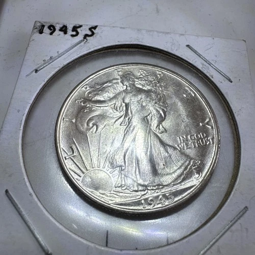 1945 ‘S’ LIBERTY WALKING SILVER HALF DOLLAR  U.S. MINT Estate Find Very Good