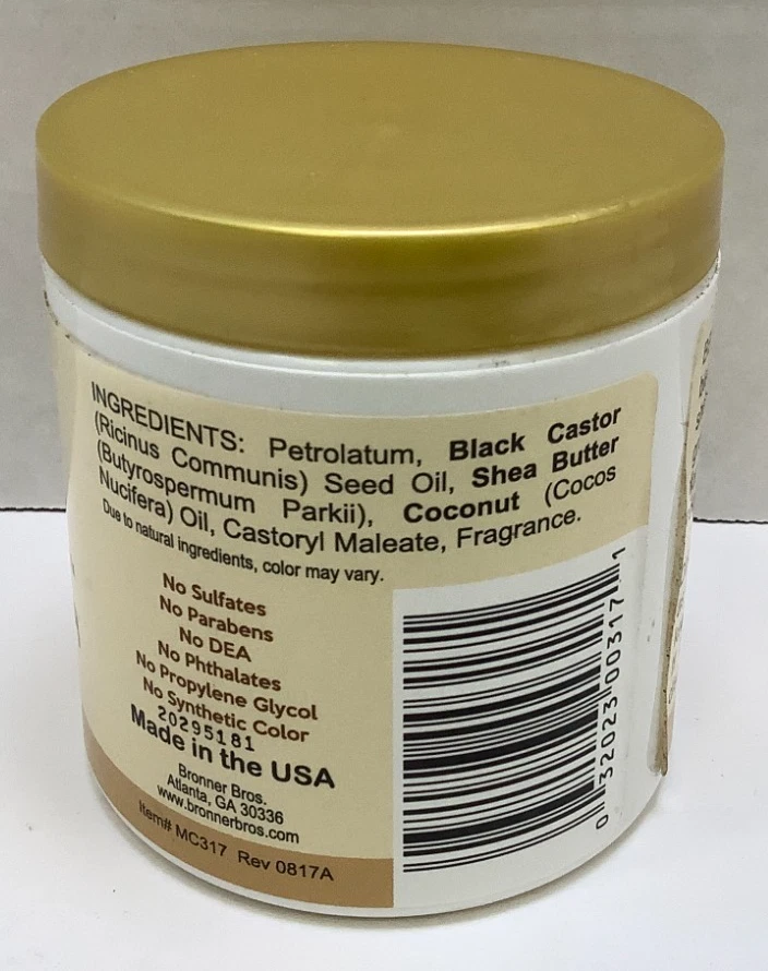 Fortalecedor de manteca de karité y ricino Bronner Bros, 6 oz Foto 2 de 3