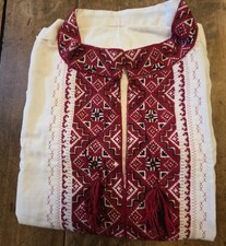 Genuine Hand Sewn Men's Ukrainian embroidered shirt Vyshyvanka  FREE SHIP 