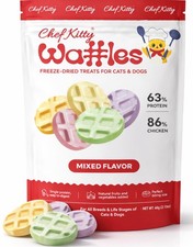 Waffle Freeze Dried Chicken Cat Treats  Healthy Kitten Treats Inspected in U...