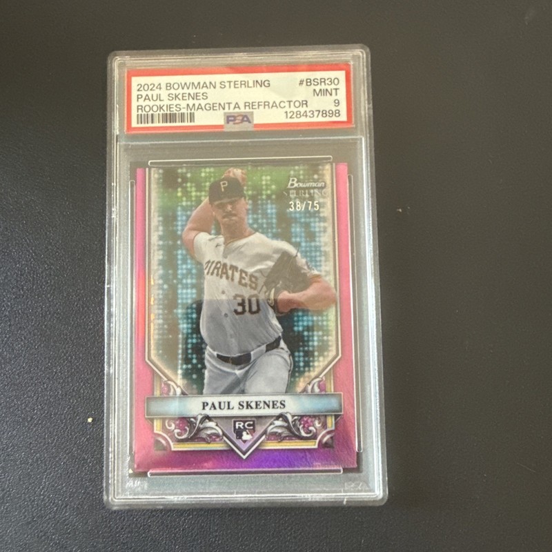 2024 Bowman Sterling Paul Skenes #BSR-30 Rookie Magenta Refractor PSA 9