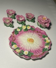 Vintage Rose Garden Miniature Tea Set 7 Pieces - Excellent condition