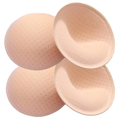 Bra Insert Pads 2 Pairs, Round Breast Enhancers, Push Up Pad for Yoga Sports Bra