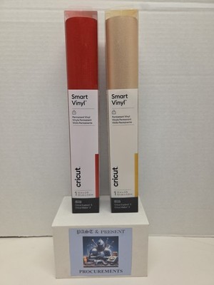 Cricut Smart Vinyl, permanent, 13in x 3ft, Shimmer Red and Shimmer Gold lot