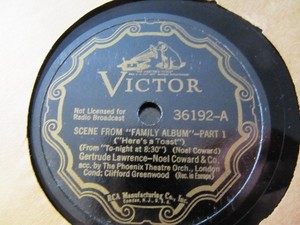 1937 Orig Cast NOEL COWARD GERTRUDE LAWRENCE Scene from Family Album VICTOR.