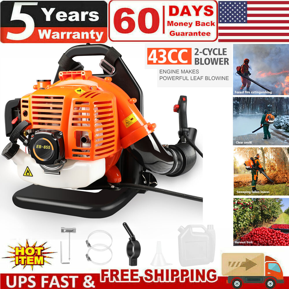 Gas Powered Snow Blower 665 Cfm 43cc 2-stroke Engine 3hp
