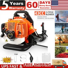 Backpack Leaf Blower Gas Powered Snow Blower 665 CFM 43CC 2-Stroke Engine 3HP