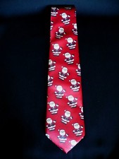 Santa Claus Red Christmas Holiday Neck Tie Surrey 100% Polyester Made in USA