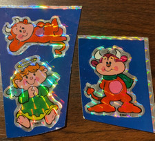 1980s Mark 1 Chrome Stickers Foil Angel Devil Playful Characters 3 Unused