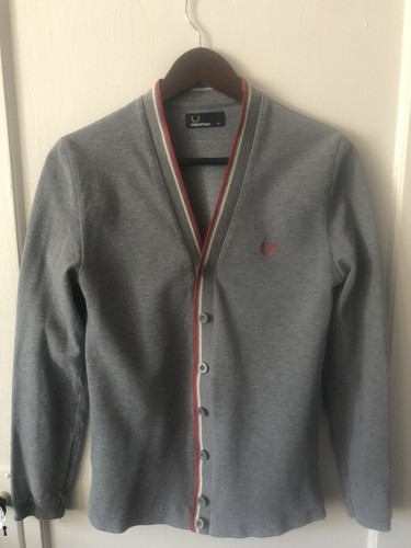 Fred Perry Pique Cardigan XS Light Grey 